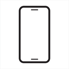 Smart phone single Line Icon Vector Design outline
