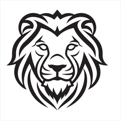 Lion single Line Icon Vector Design outline