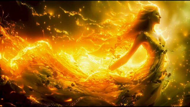 光の中の荘厳な地球の女神/Majestic Earth Goddess in Light generative AI