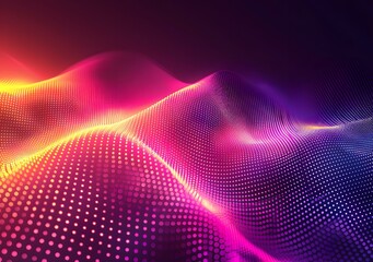 Abstract Purple and Yellow Dotted Wave Background