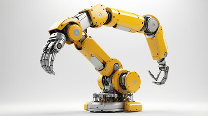 Innovation. 3D robot arm on white background. Mechanical hand. Industrial robot. modern industrial technology