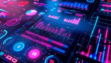 Obraz premium A creative digital dashboard featuring dynamic