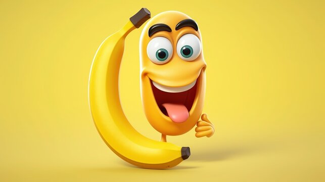 A banana fruit cartoon character emoji emoticon mascot