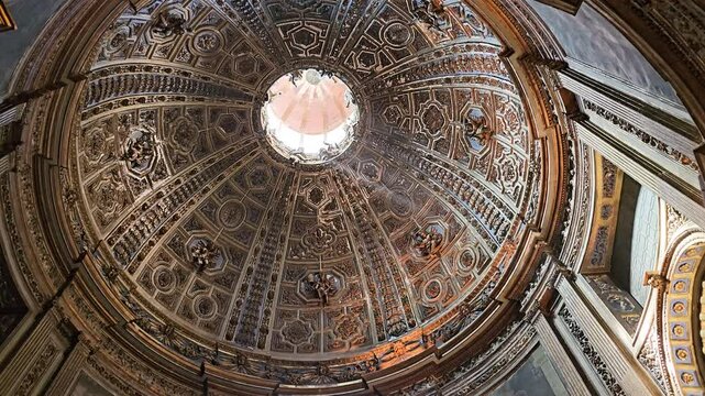  Siena Cathedral inside of the beautiful dome of the Siena Duomo with tilt down