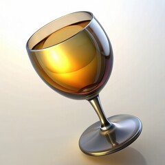 3D Render of a Wine Glass, on isolated white background, Generative AI