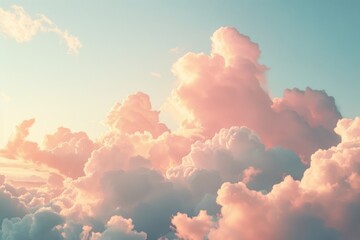 A dramatic sky with soft peachy hues during sunset creates a serene and mesmerizing atmosphere, capturing the beauty of twilight.






