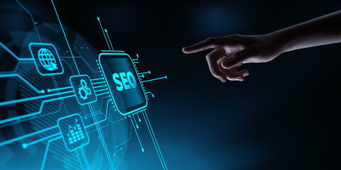 SEO Search Engine Optimization Marketing Web Traffic Internet Business Technology Concept