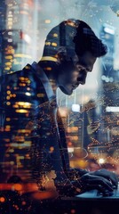 Connected Business World. Global business and technology concept