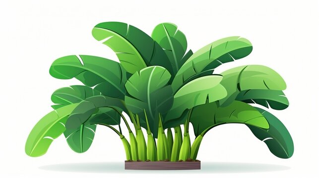 green banana plant on white background clip art preview