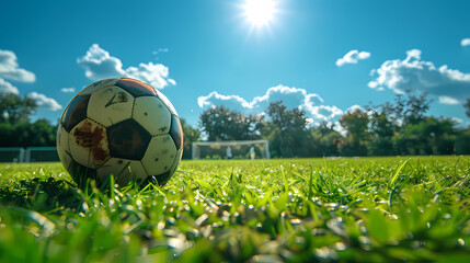 Football on the grass