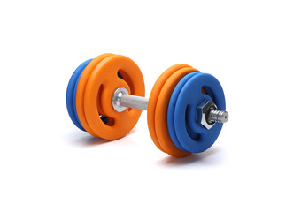 neoprene rubber coated dumbbells isolated on white background