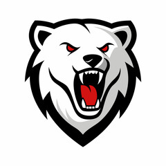 Polar bear head logo icon vector illustration 