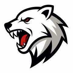 Polar bear head logo icon vector illustration 