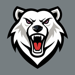 Polar bear head logo icon vector illustration 