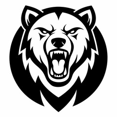 Polar bear head logo icon silhouette vector illustration 