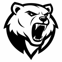 Polar bear head logo icon silhouette vector illustration 