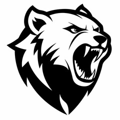 Polar bear head logo icon silhouette vector illustration 