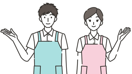紹介する介護士の男性と女性