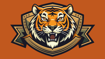 Vintage tiger badge logo design vector illustration, tiger head, tiger logo, tiger vector