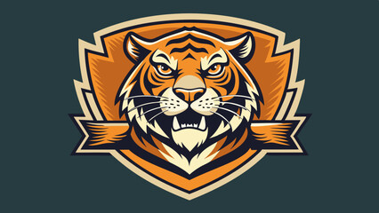 Vintage tiger badge logo design vector illustration, tiger head, tiger logo, tiger vector