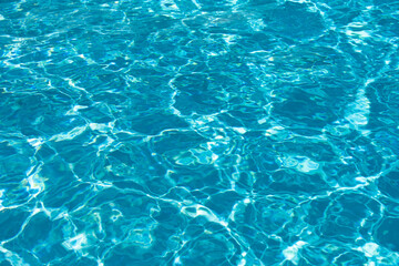 Background of water, surface blue swimming pool.