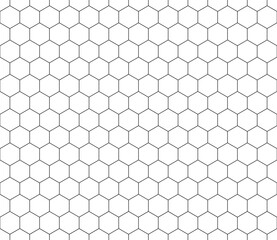 Abstract pattern of hexagon shapes. Simple hexagon grid. Hexagon cells. Seamless tileable vector illustration.