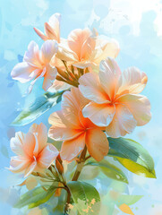Stunning Watercolor Art Jasmine Flowers on a Vine Exquisite, Fragrant and Delicate Blossoms Captured in Beautiful Paintings Perfect for Home Decor, Gifts and Nature Lovers