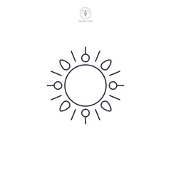 Sun Icon symbol vector illustration isolated on white background