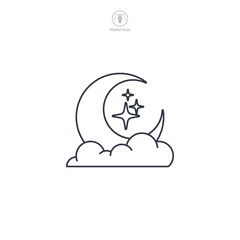 Moon and stars sign Icon symbol vector illustration isolated on white background