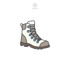 Hiking Boots Icon symbol vector illustration isolated on white background