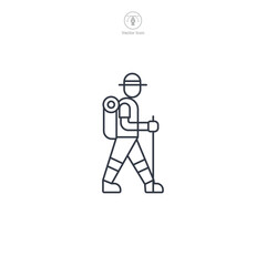 Hiker Icon symbol vector illustration isolated on white background