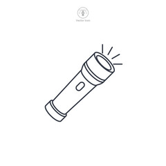 Flashlight Icon symbol vector illustration isolated on white background