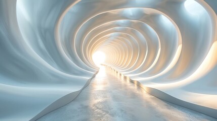 Fototapeta premium Reverse zigzag light concept in a hyper-detailed business tactical environment on white background