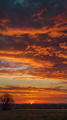 Obraz premium red sunset sky