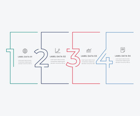 Business data visualization. Process chart. Abstract elements of graph, diagram with steps, options, parts or processes. business template for presentation. Creative concept for infographic. 