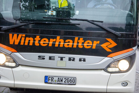 Germany, 14, June, 2024: Front view of a Winterhalter bus.