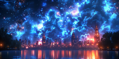 Obraz premium 4th of July fireworks