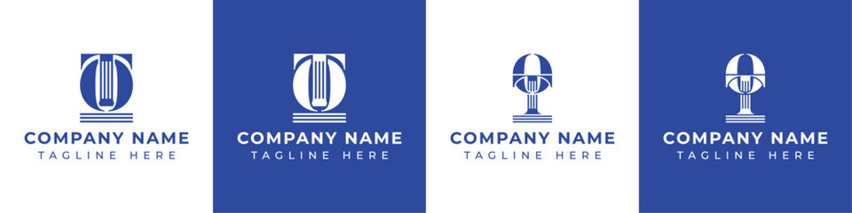 Letters OT and TO Pillar Logo Set, suitable for business with TO and OT related to Pillar