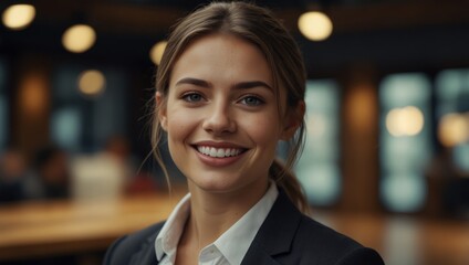 Fototapeta premium Attractive young businesswoman with a happy smile.