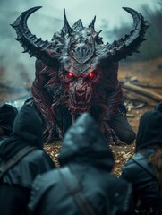 Fototapeta premium Satanists summoned a demon
