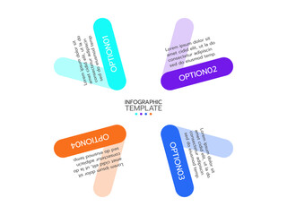 Circle arrows element for infographic with thin line icons. Business concept with 4 options, parts, steps or processes. Vector template.