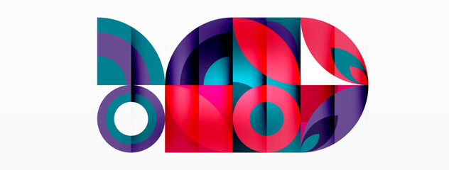 Fototapeta premium Circles and petals. Geometric beautiful abstract minimal template for Wallpaper, Banner, Background, Card, Book Illustration, landing page