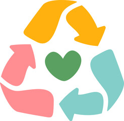  colorful recycle doodle icon