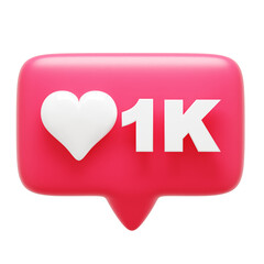 Love 1K Notification 3d Icon