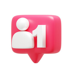 1st Follower Notification 3d Icon Left