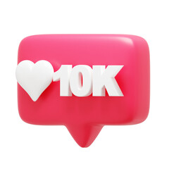 10K Notification 3d Icon Left