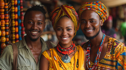 Fototapeta premium Proud Small Business Owners Showcasing Local Entrepreneurship in Vibrant Shop Setting