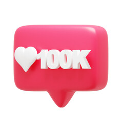 100K Notification 3d Icon Left
