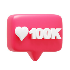 100K Notification 3d Icon