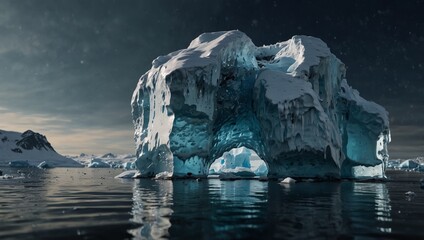 global warming and environment problem ecology concept, ice melting in Antarctica.